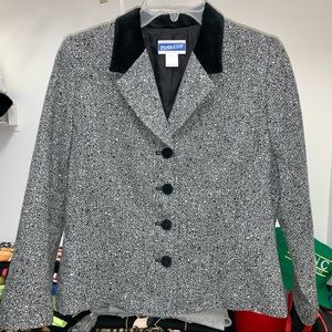 Vintage Pendleton Wool Blazer Gray Black Petite 10